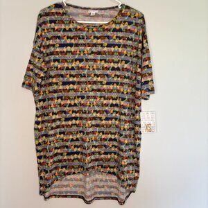 LULUROE NEW Irma XS Colorful Geometric Design Stretch Hi Lo Hem